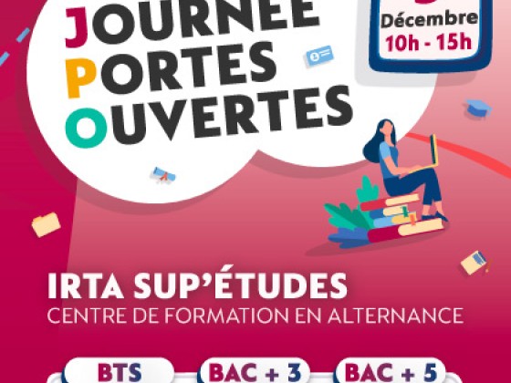 SAVE THE DATE ! JPO à IRTA SUP'ETUDES le 3 Décembre 2022